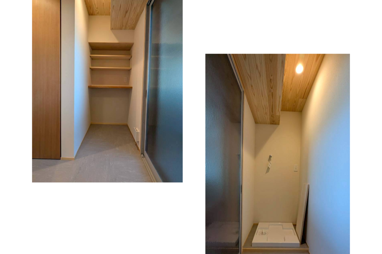 便利な洗濯動線 ランドリースペースからそのままベランダへつながる動線を確保しました。 マンションであっても「洗う・干す・しまう」がスムーズに行える、家事ラクな間取りです。