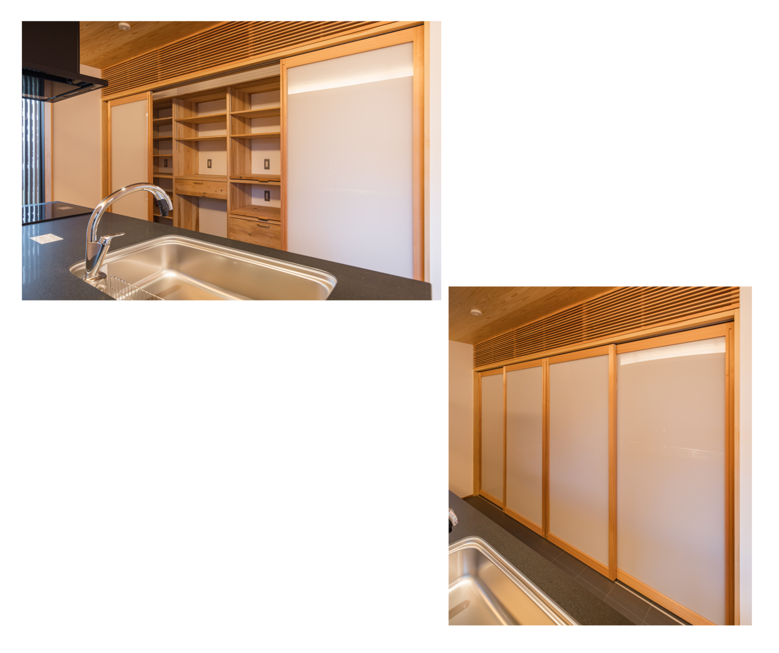 オリジナルキッチン背面パントリー